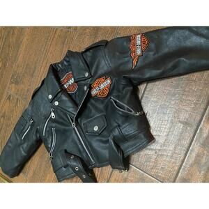 Faux leather Harley davidson jacket for teddy bear or baby